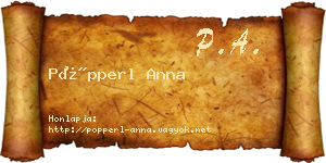 Pöpperl Anna névjegykártya
